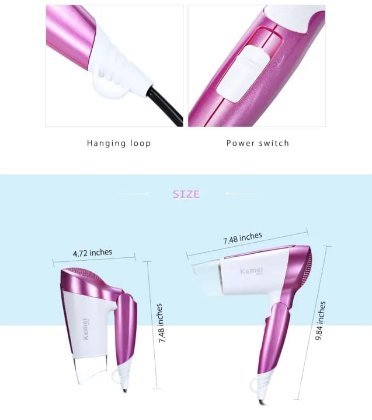 Kemey KM6833 Cool and Hot Electric Foldable Hair